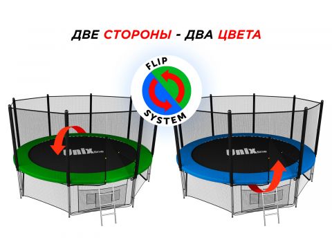 Батут Unix Line Classic 12 ft Outside (синий/зеленый)